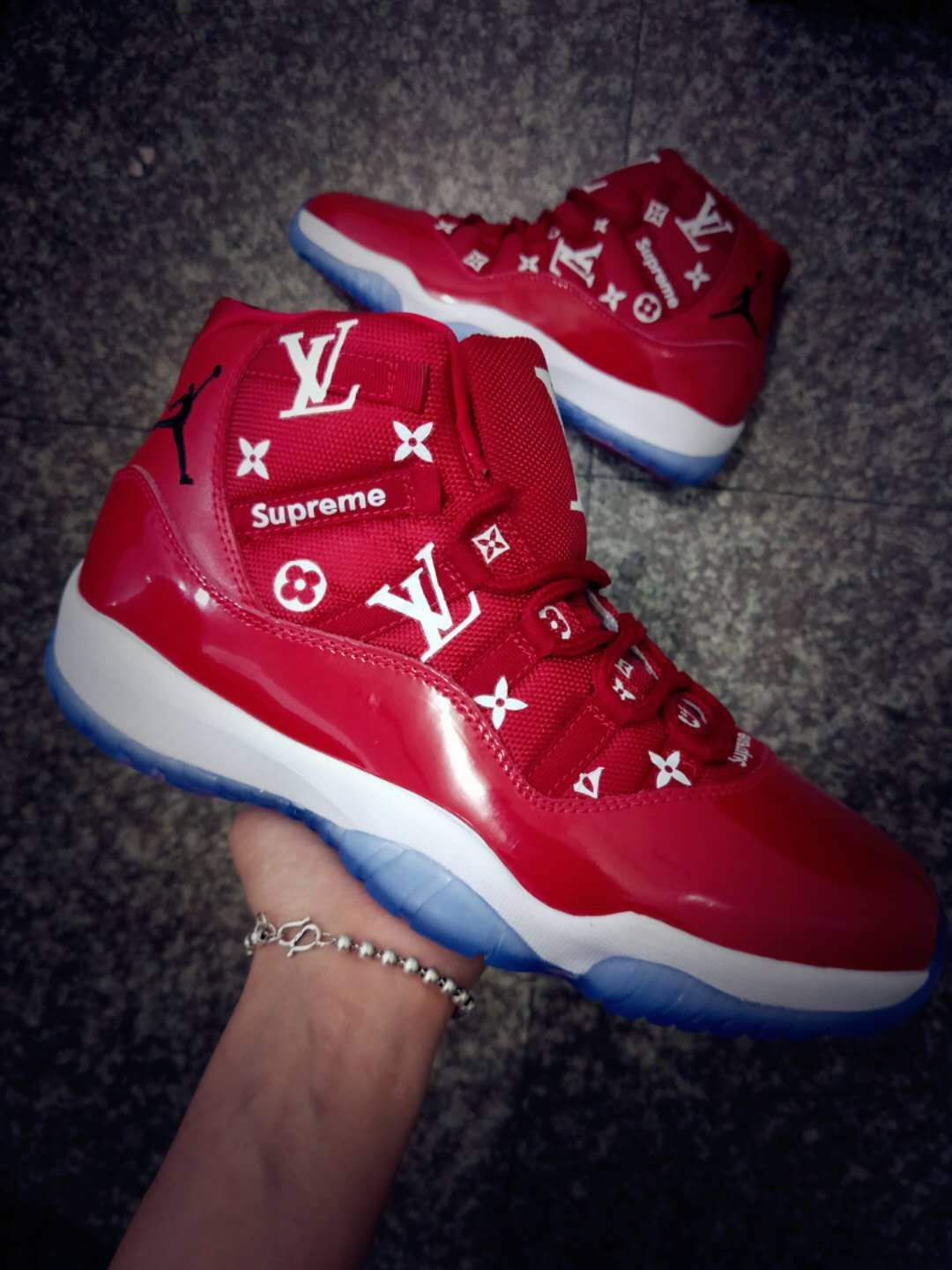 New Women Air Jordan 11 Hot Red Ice Sole Shoes - Click Image to Close